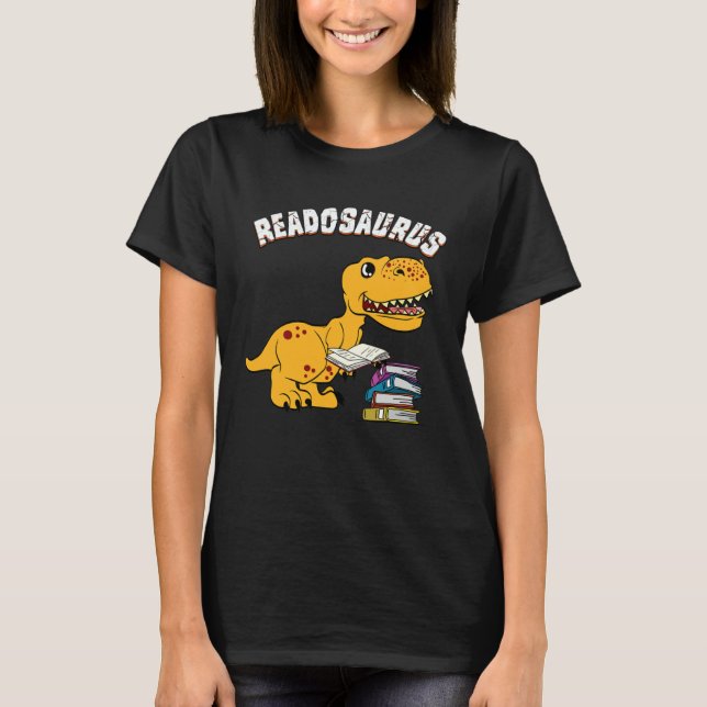 Book Readosaurus Dinosaur Books Library Reading T Shirt (Framsida)