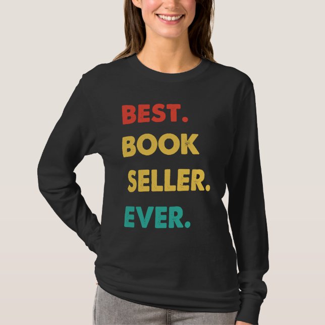 Book Seller Retro Best Book Seller Ever T Shirt (Framsida)