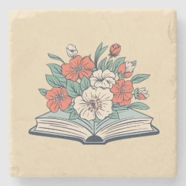 Book Stone Coaster Stenunderlägg