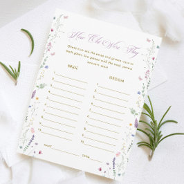 Book themed Bridal Shower Age Guessing Game Card Inbjudningar