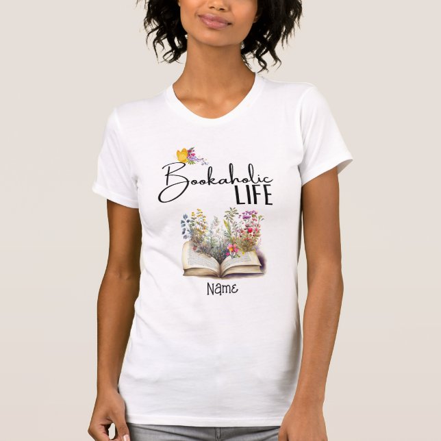 BookaholLife Cute Trendig Bok Älskare T Shirt (Framsida)