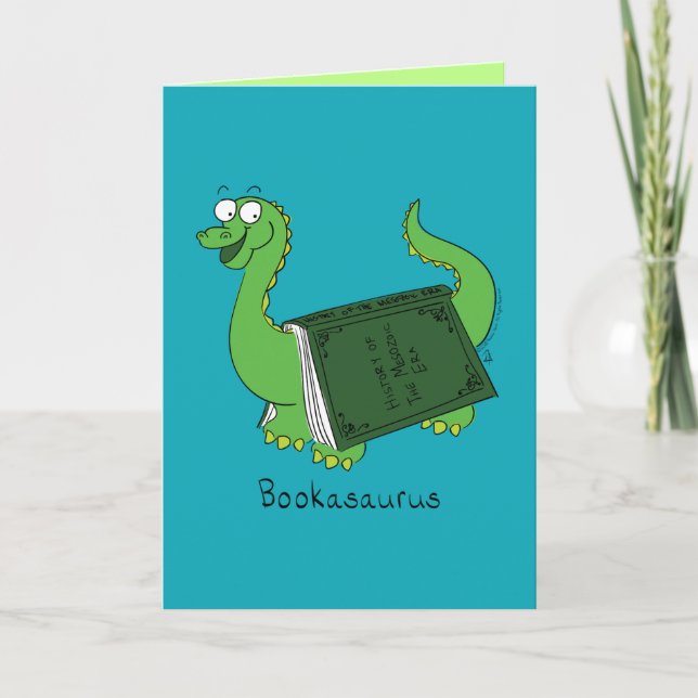 Bookasaurus - funktionellt Dinosaur Bok-kort Kort (Framsida)