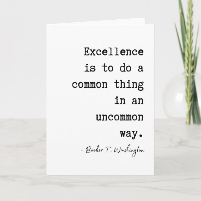Booker T. Washington Excellence Studenten Card Kort (Framsida)