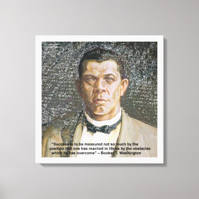 Booker T Washington & Framgång Citat Canvastryck (Framsida)
