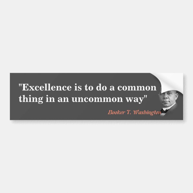 Booker T. Washington Quote on Excellence Bildekal (Framsidan)