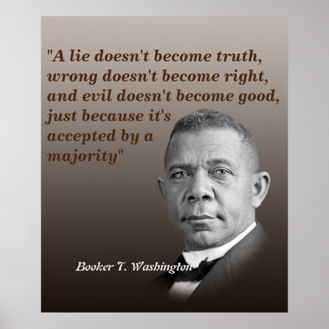 Booker T. Washington Quote on Truth, Höger, Bra Poster (Framsidan)