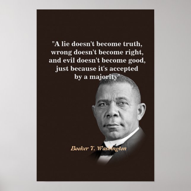 Booker T. Washington Quote on Truth, Höger, Bra Poster (Framsidan)