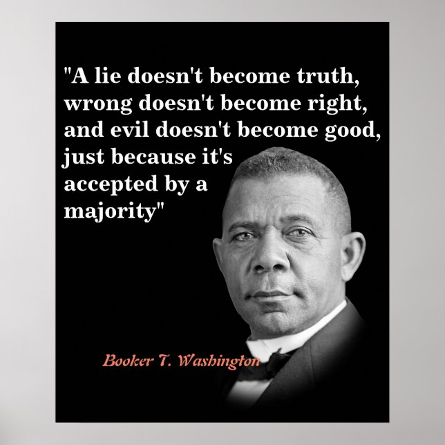Booker T. Washington Quote on Truth, Höger, Bra Poster (Framsidan)