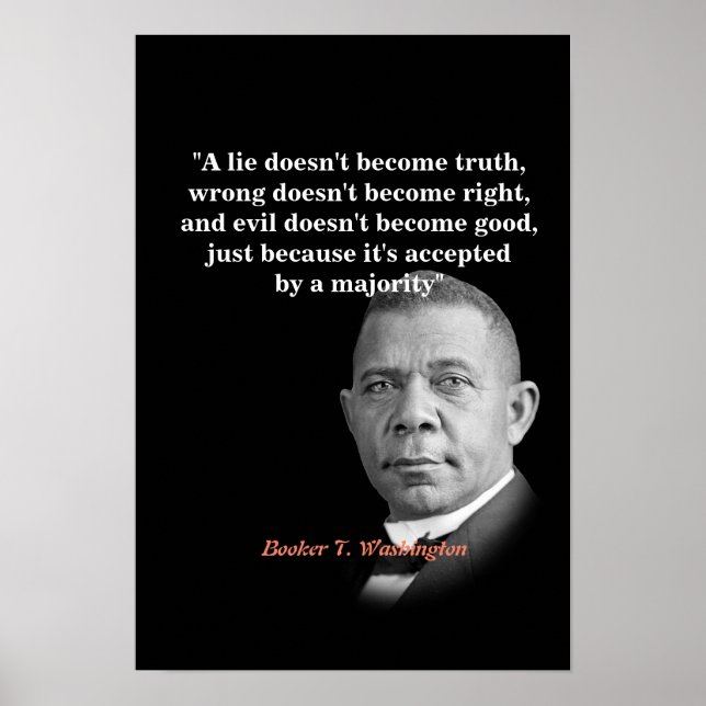 Booker T. Washington Quote on Truth, Höger, Bra Poster (Framsidan)