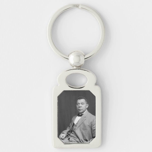 Booker Taliaferro Washington: Black Educator Rektangulärt Silverfärgad Nyckelring (Framsidan)