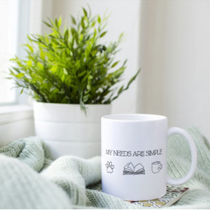 Bookful Cat Gift - mina behov är enkla Mugg