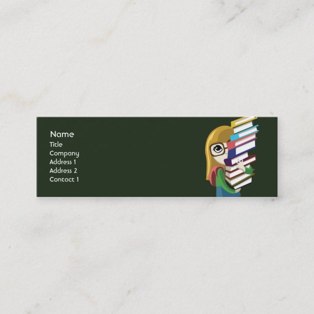 Bookgirl - smala mini visitkort (Framsida)