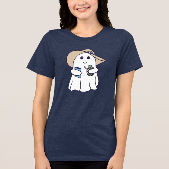 Bookish & Beachy Summerween Ghost T-Shirt (Framsida)