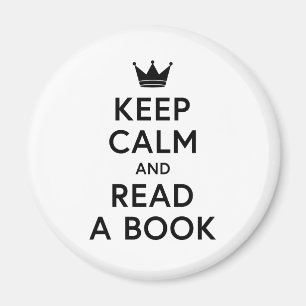 Bookish Behålla Lugn och Read a Bok Magnet