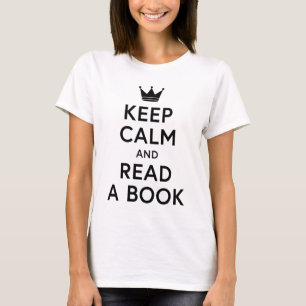 Bookish Behålla Lugn och Read a Bok Tee