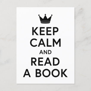 Bookish Behålla Lugn och Read a Bok Vykort