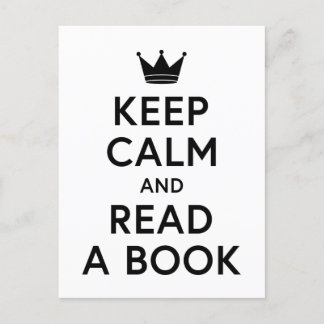 Bookish Behålla Lugn och Read a Bok Vykort