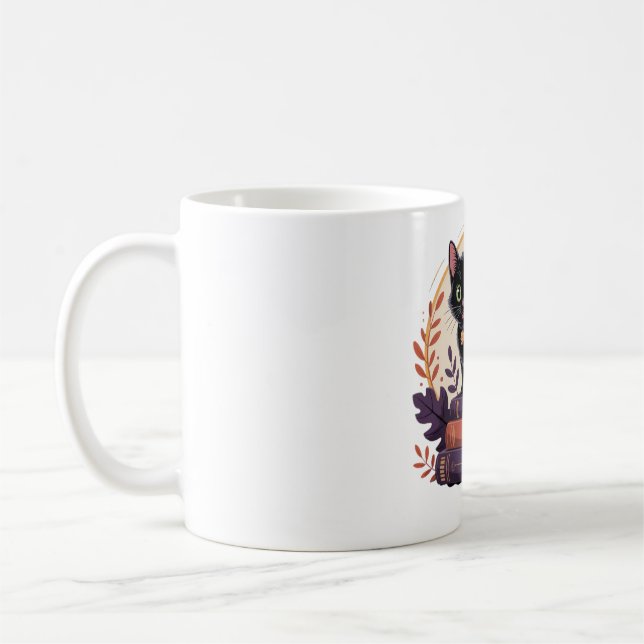 Bookish Black Cat - Kids' Mugg (Vänster)