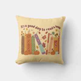 Bookish bok Älskare, Orange Pumpkin och Höst löv Kudde