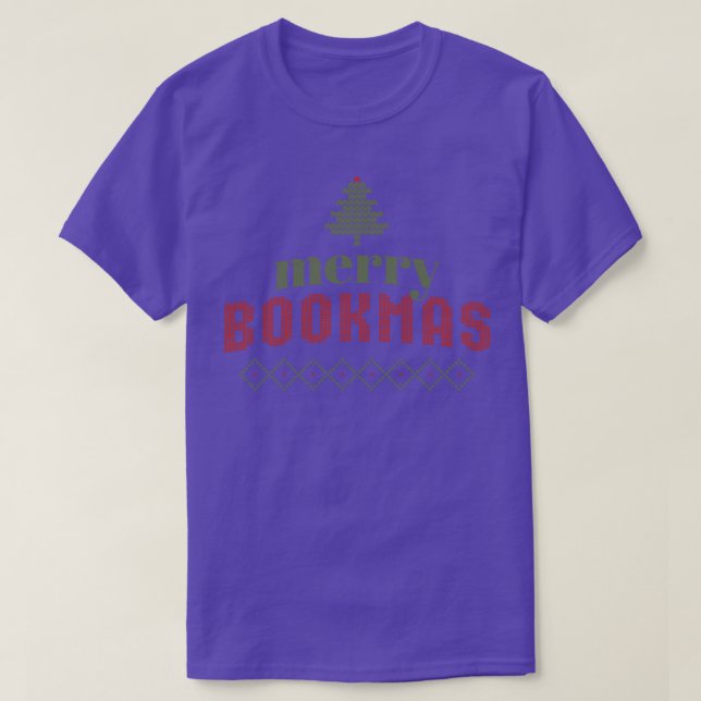 Bookish bok julgåva från helgdag i  t shirt (Design framsida)