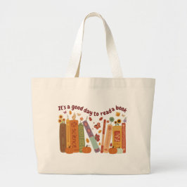 Bookish book Lovers, OrangePumpkin and Fall Leaves Jumbo Tygkasse