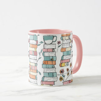 Bookish Books Pastel Pink Coffee Mug Mugg