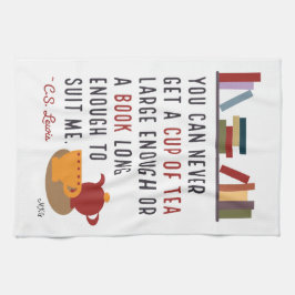 Bookish C.S. Lewis Tea och Bokar Quote Illustrated Kökshandduk