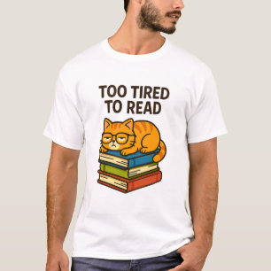 Bookish Cat T-Shirt - Perfekt för Katt & Bok Älska