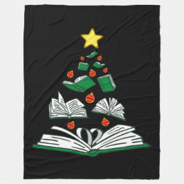 Bookish Christmas Tree III Fleecefilt