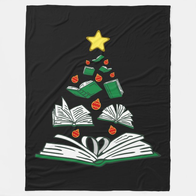 Bookish Christmas Tree III Fleecefilt (Framsidan)