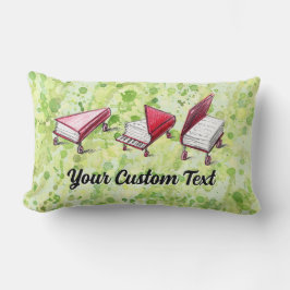 Bookish Escape: Piano Design On Blek Grönt & Lime Lumbarkudde