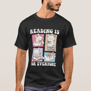 Bookish Groovy Cute Bunny Art Reading är till för  T Shirt