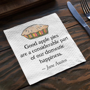 Bookish Jane Austen Literary Quote Hand-Drawn Paj Pappersservett