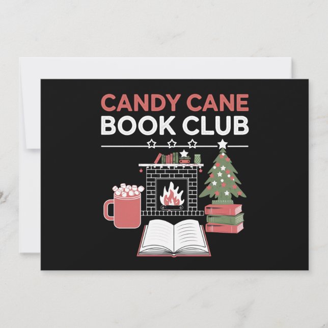 Bookish jul Candy cane Bok Klubb Bookish Julkort (Framsida)