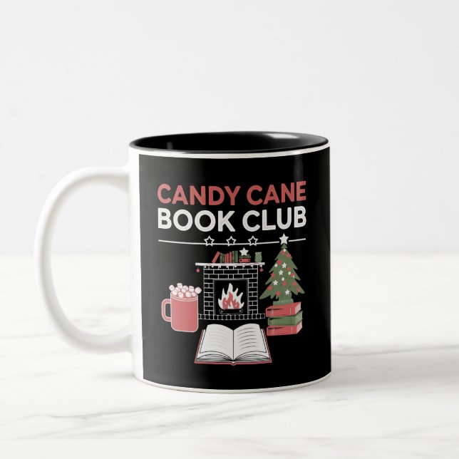 Bookish jul Candy cane Bok Klubb Bookish Två-Tonad Mugg (Vänster)