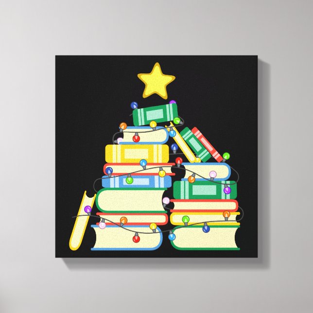 Bookish Julgran II Canvastryck (Framsida)