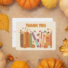 Bookish Pumpkin-Orange Oatfood - platta tack-kort Tack Kort