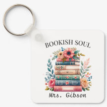 Bookish Soul Bok Älskare Bookworm Editable Keychai