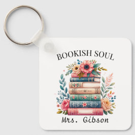Bookish Soul Bok Älskare Bookworm Editable Keychai Nyckelring