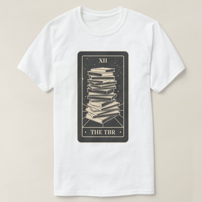 Bookish Tarot - TBR (Black Edition) T Shirt (Design framsida)