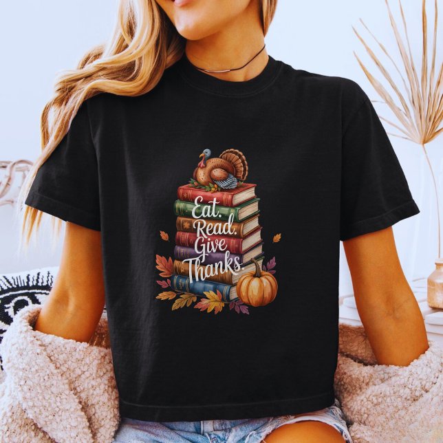 Bookish Thanksgiving Pumpkin Reader Fall  T Shirt (Skapare uppladdad)