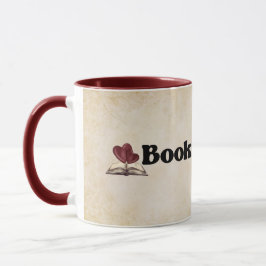 Bookish Troves Book Lover Hearts Bold Red Black Mugg