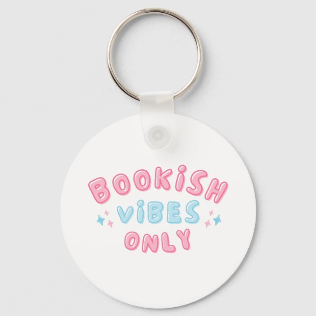 Bookish Vibes Only Cute Typography Groovy Nyckelring (Framsida)