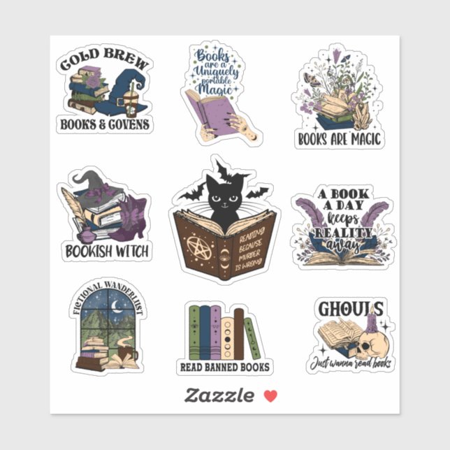 Bookish Witch Stickers pack Klistermärken (Ark)