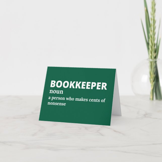 Bookkeeper betyder underbart kort (Framsida)