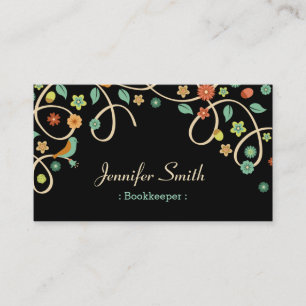 Bookkeeper - Blommigten Elegant Swirl Visitkort