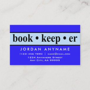 Bookkeeper Blue Rand Affärskort Visitkort