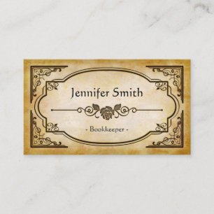 Bookkeeper - Elegant Vintage Antique Visitkort