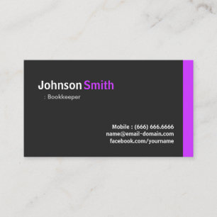 Bookkeeper - Modern minimal Lila Visitkort