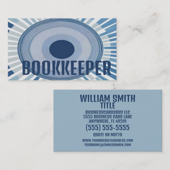 Bookkeeper Modern Visitkort (Fram/baksida)
